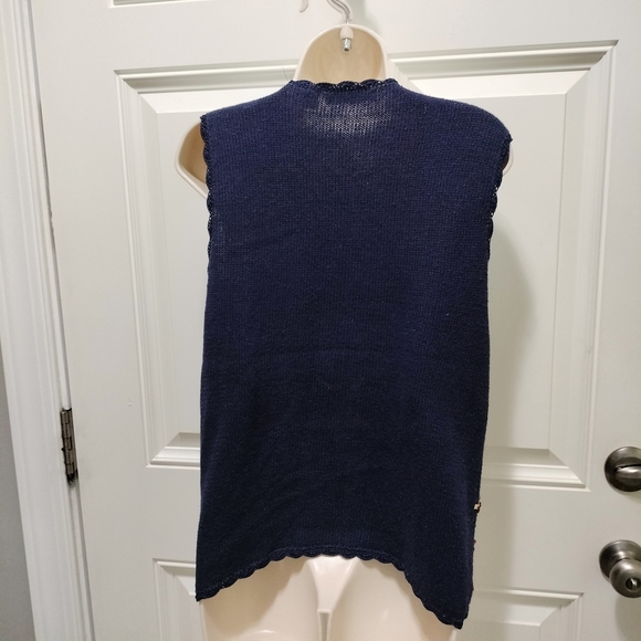 Vintage Alyssa Brooke Christmas Floral Embroidered VNeck Sweater Vest-Ships fast - Picture 6 of 7